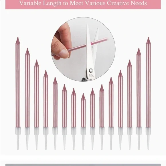 Candles-Long Thin Cake/Cupcake Candles Total 72 - Picture 2 of 13